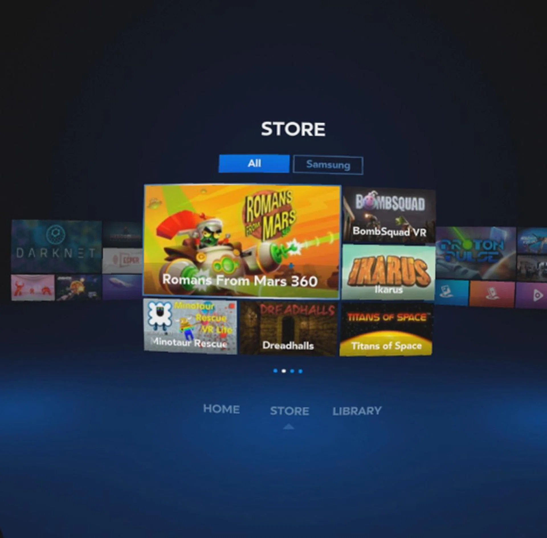 The Oculus Store is pretty spartan.