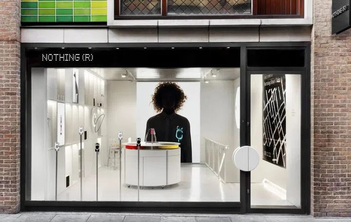 Nothing store along Peter Street in Soho London.