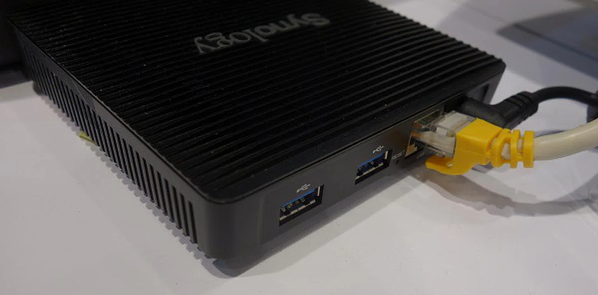 A look at the rear end of the USB Station 3; you'll see a pair of USB3.0 ports for hooking up USB-powered drives.