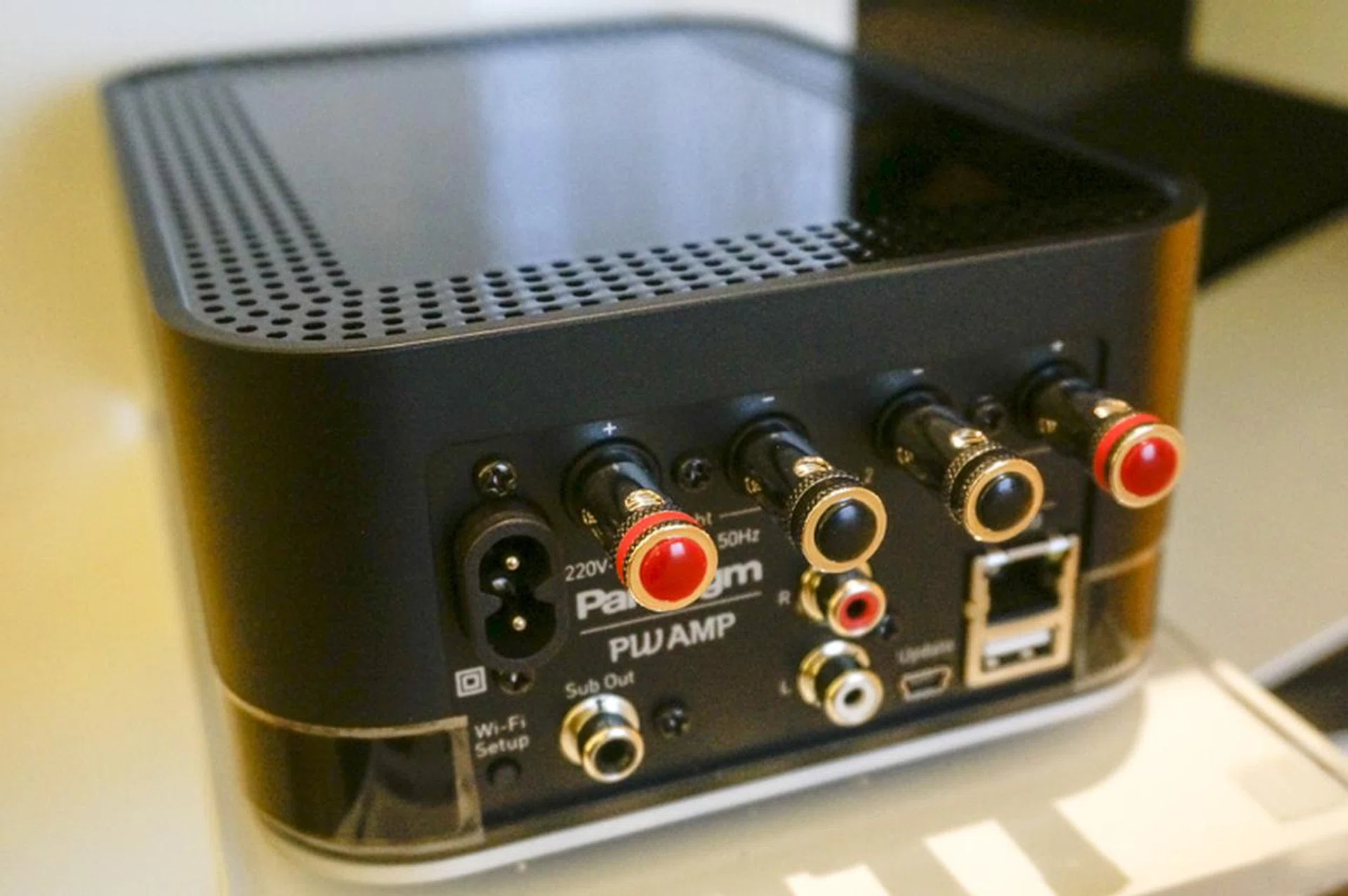 Plenty of ports at the rear of the PW AMP, so you can hook up almost anything.