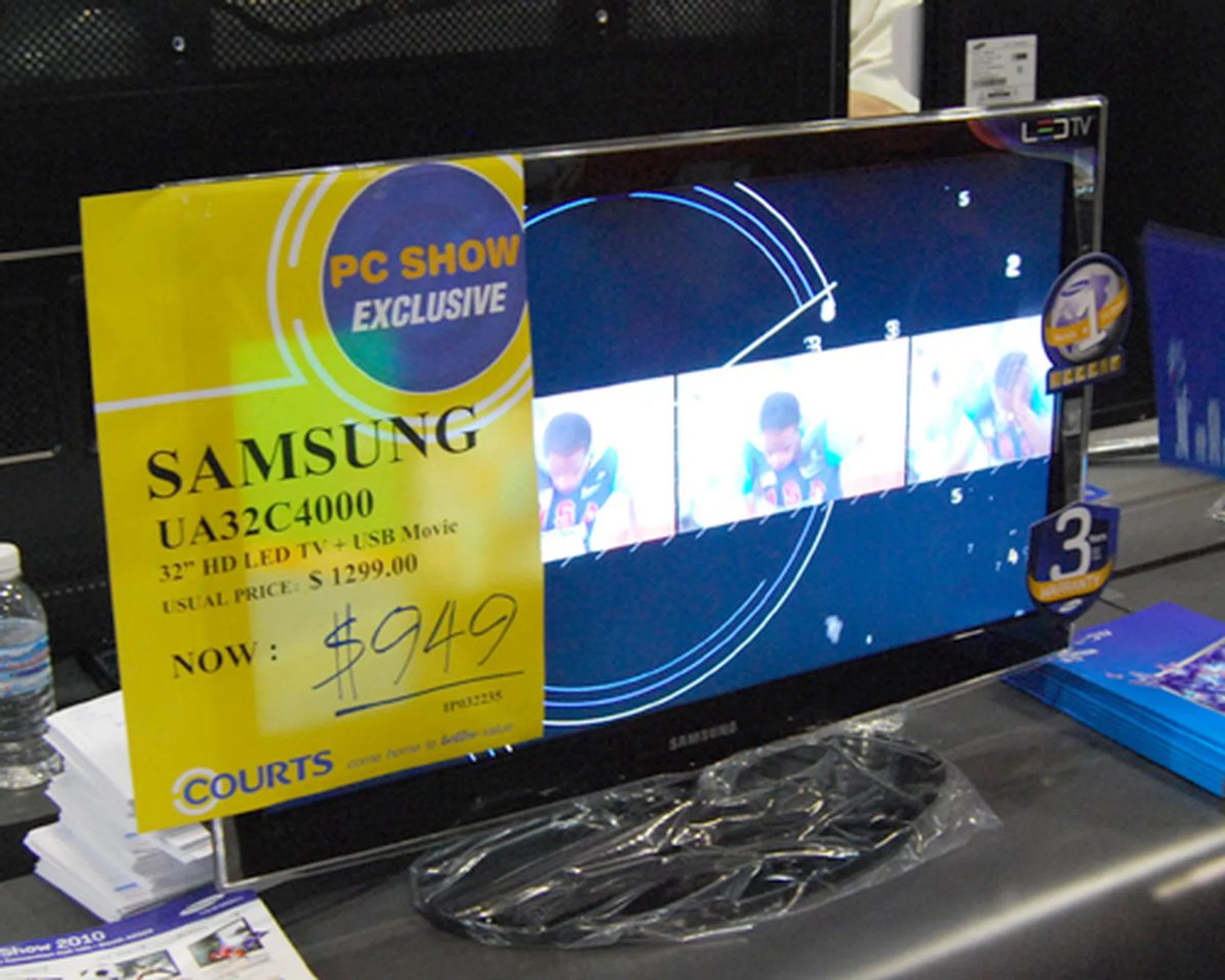 There are LED TVs below $1,000, and we spotted this 32-inch Samsung UA32C4000 TV on sale for $949 also.