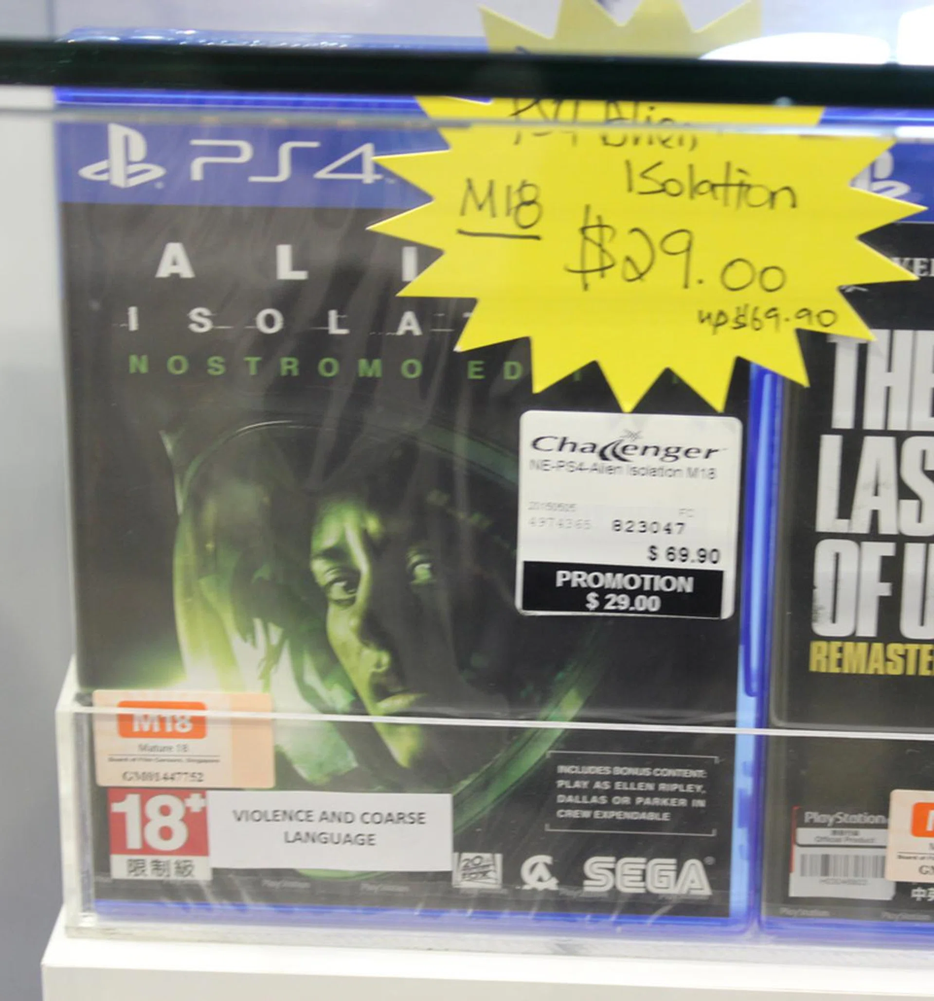 Alien Isolation is one of the best survival horror games in recent years, as well as being one of best games on the PS4. It's an insane bargain  at $29 (U.P.$69.90). It even comes with the Crew Expendable DLC included. Other games that are going for $29 are Minecraft, Angry Birds Star Wars, Terraria, Rabbids Invasion and Monopoly Family Fun Pack.