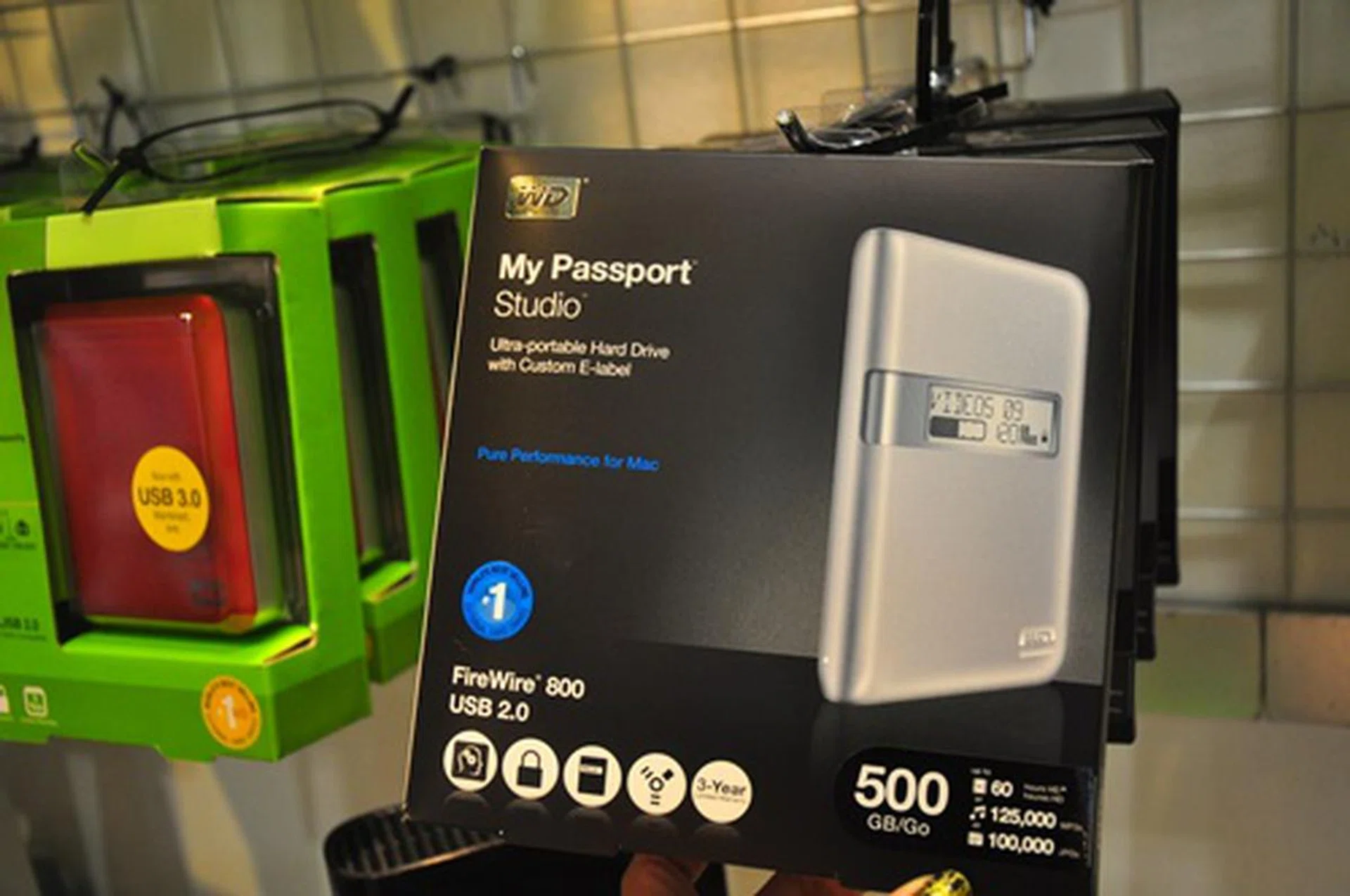 Looking for a Mac-friendly external drive that comes with hardware encryption and password protection? The portable My Passport Studio comes at $169.90 for 500GB.