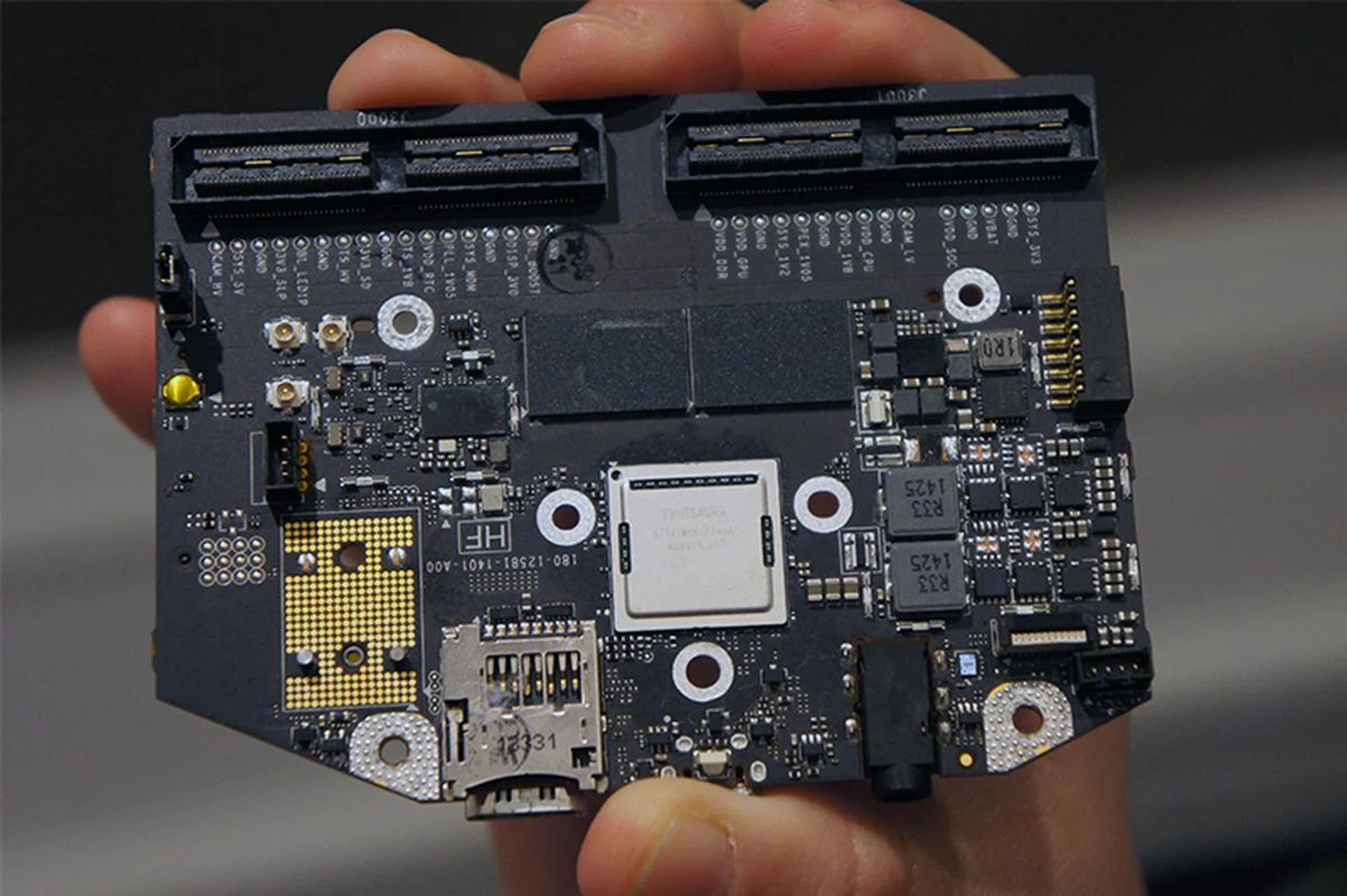 The Tegra X1 development reference board that was used in the tests.