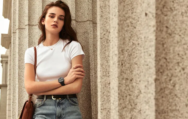 Garmin vivomove Trend hybrid smartwatch (pictured, on wrist).