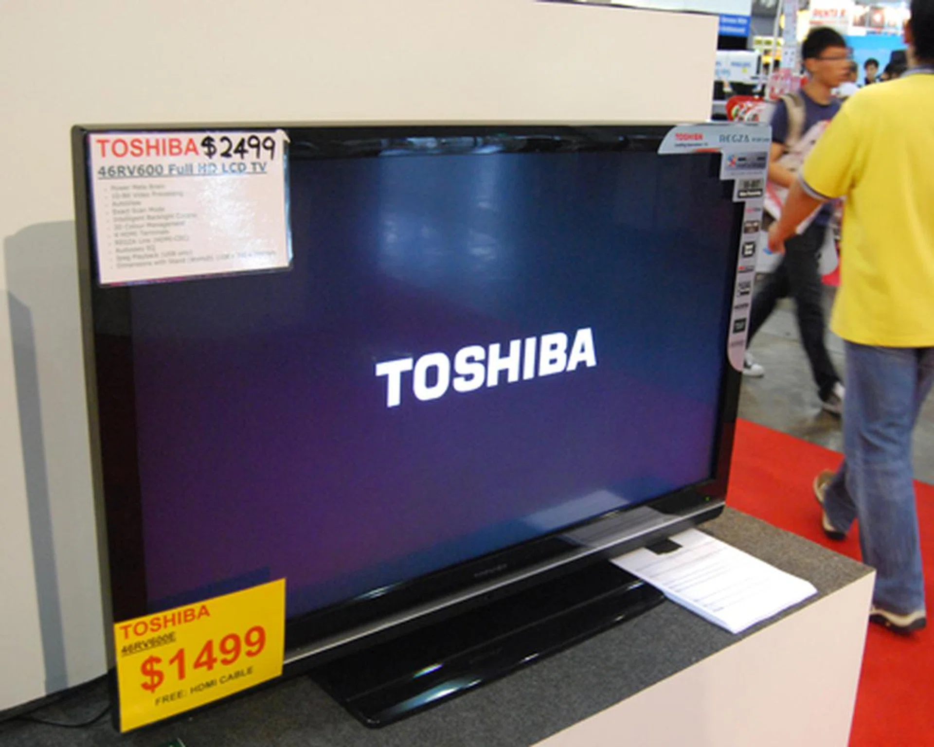 LED or LCD makes no difference to you? Then you might want to check out the similarly sized Toshiba 46RV600 full HD LCD TV, priced at $1499 (usual price $2499). That's $1000 worth of savings for you to get this 46-inch HD LCD TV, with Intelligent Backlight Control and 4 HDMI ports for connectivity purposes.