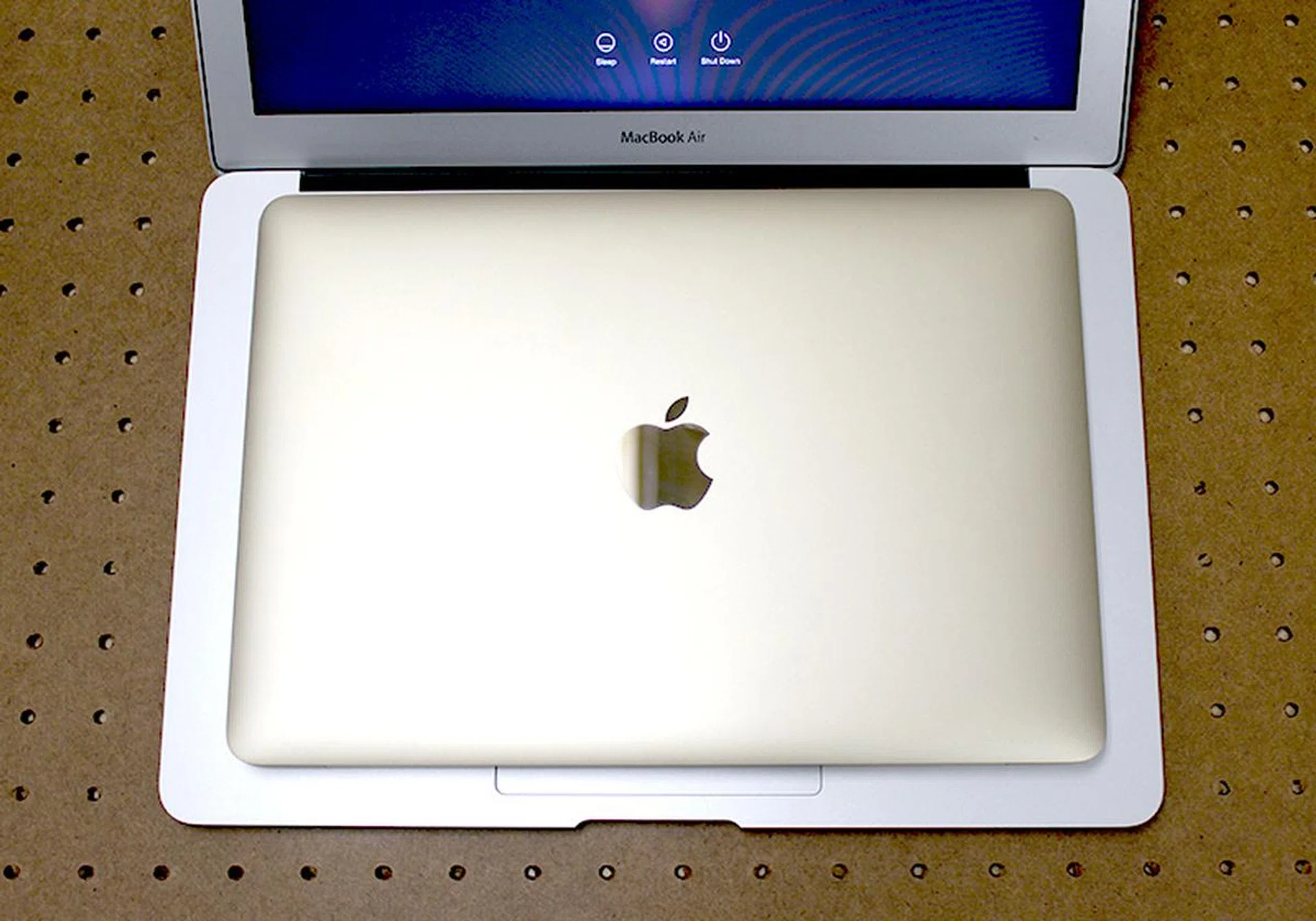 The new MacBook can comfortably fit into the same area as the MacBook Air's keyboard.