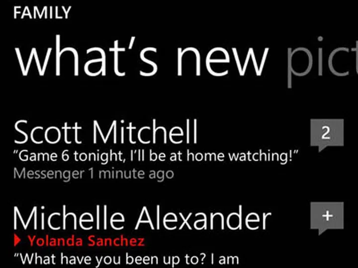 The People hub lets you see what's new in your friends' lives, not by which platform they're on, but by their names - just as it should be.