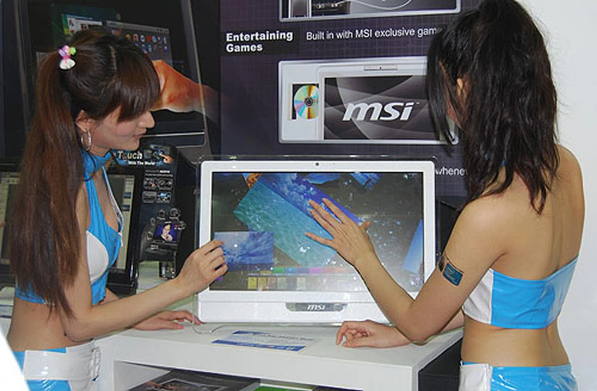 Demonstrating how one can utilize the touch screen in everyday situations.