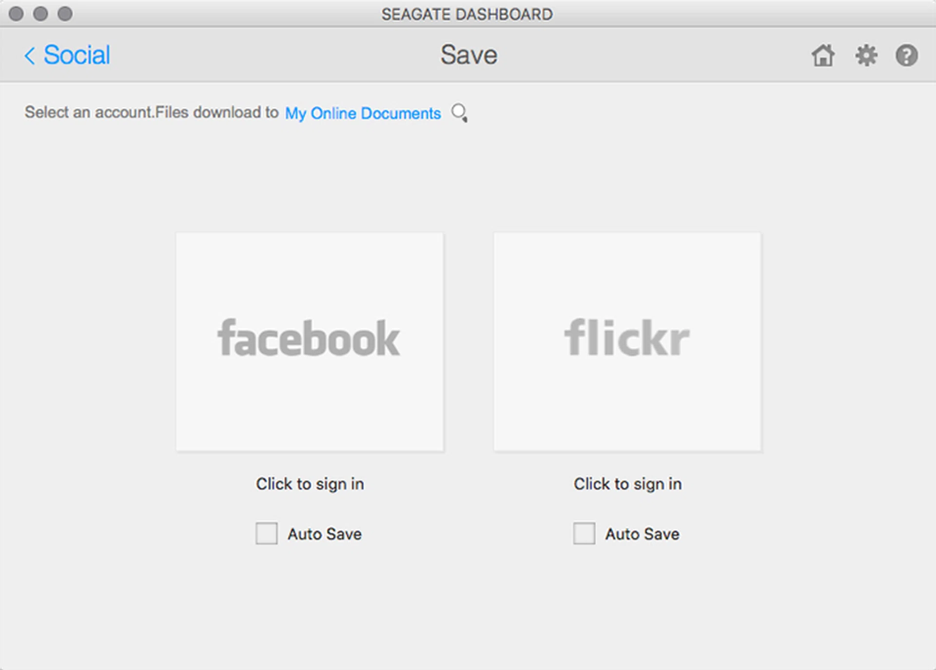 It can automatically backup your Facebook and Flickr accounts.