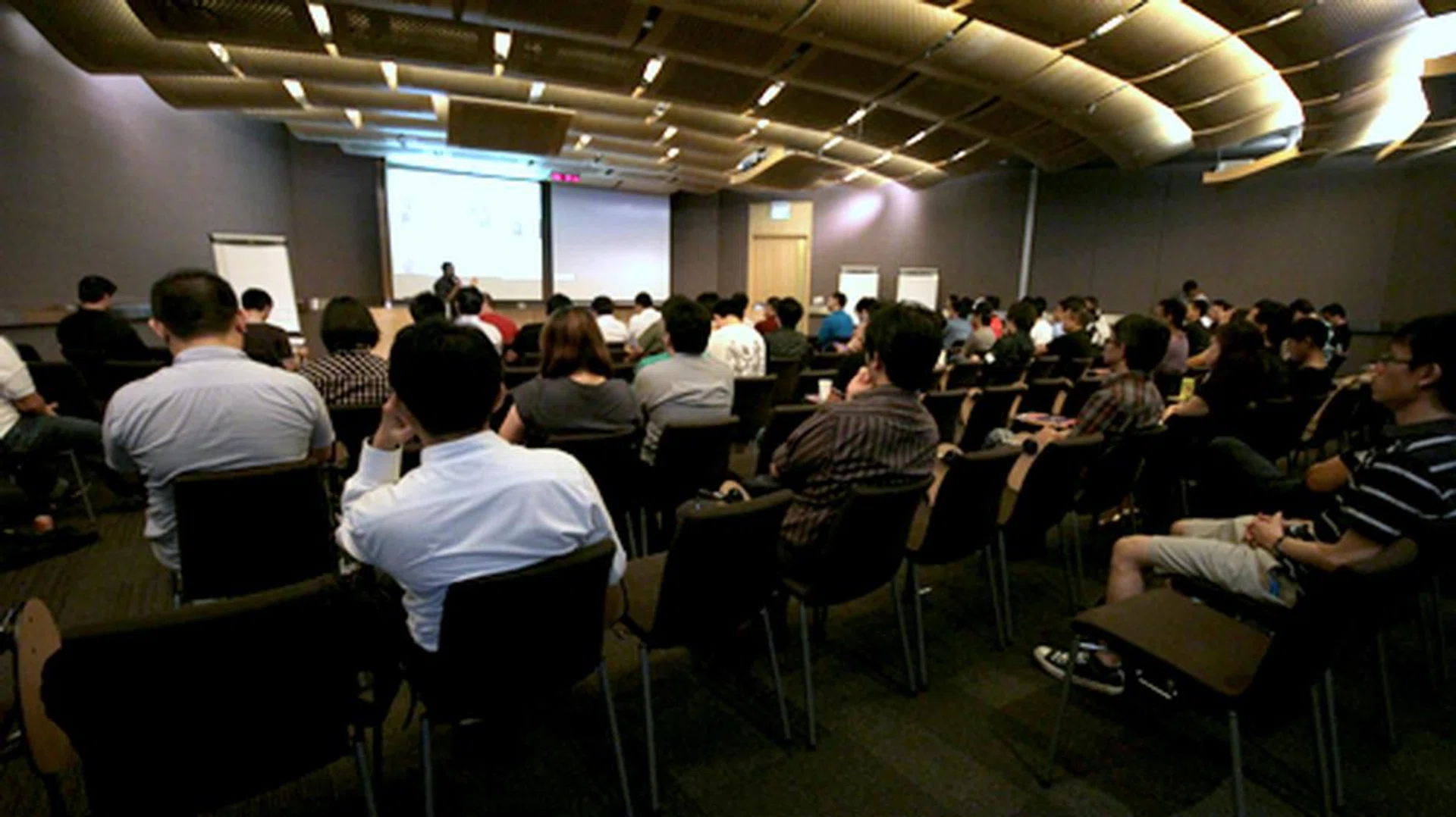 To ensure our points are well understood, we used one projection screen for slides while using another for live demonstrations.