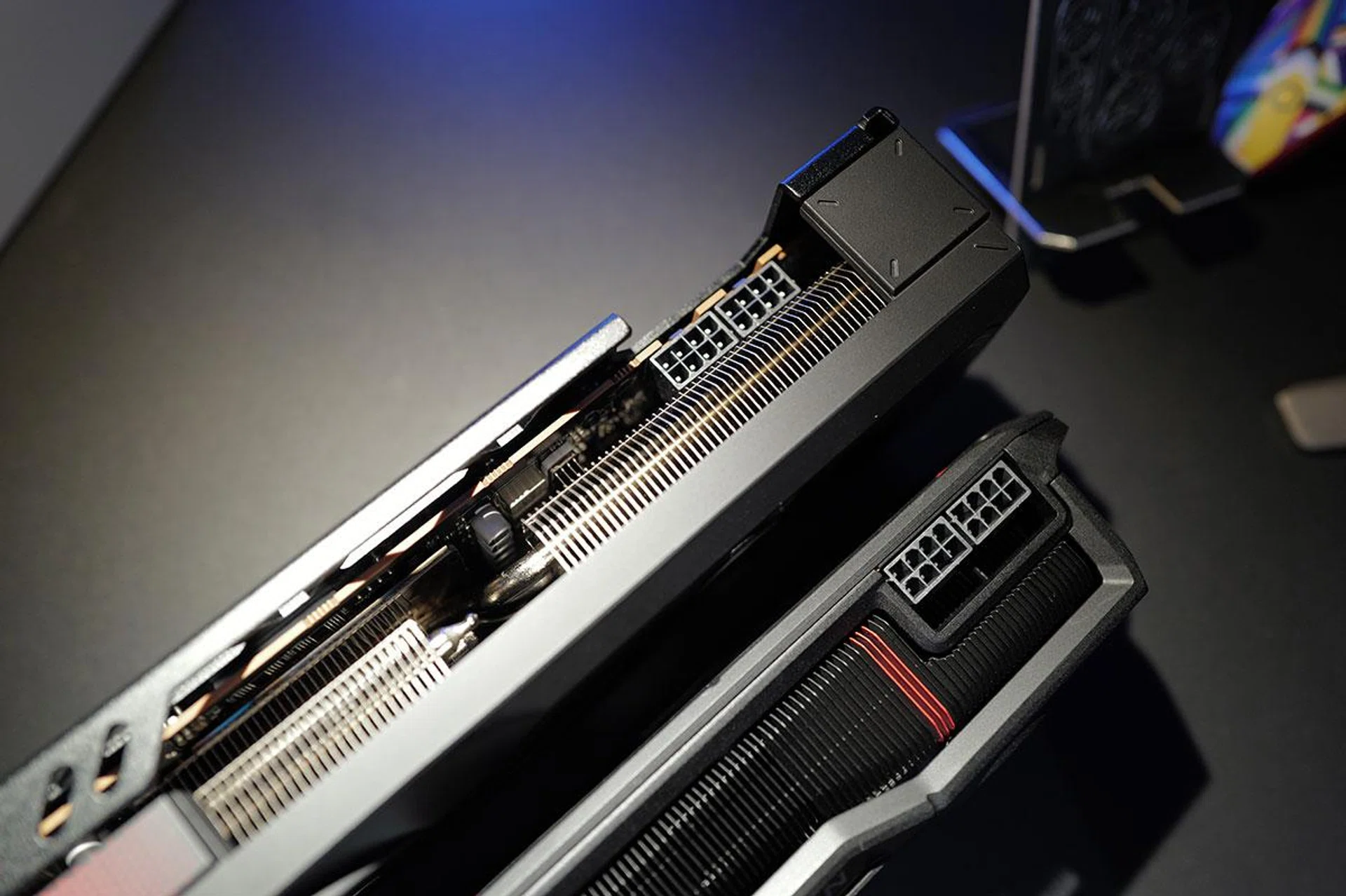 Both cards rely on two PCIe 8-pin connectors for power.