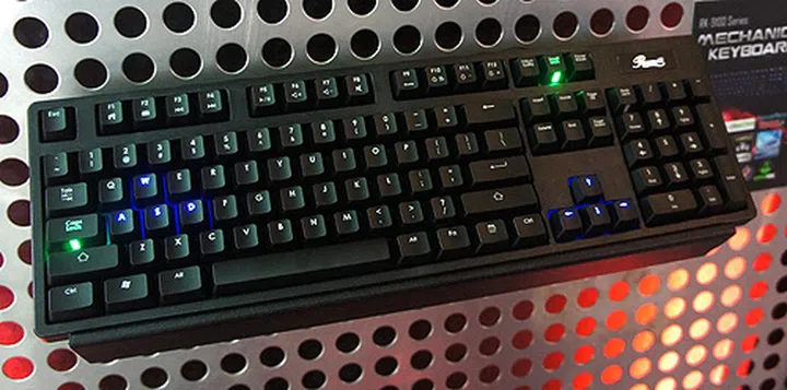 The Rosewill RK-9100 mechanical keyboard.