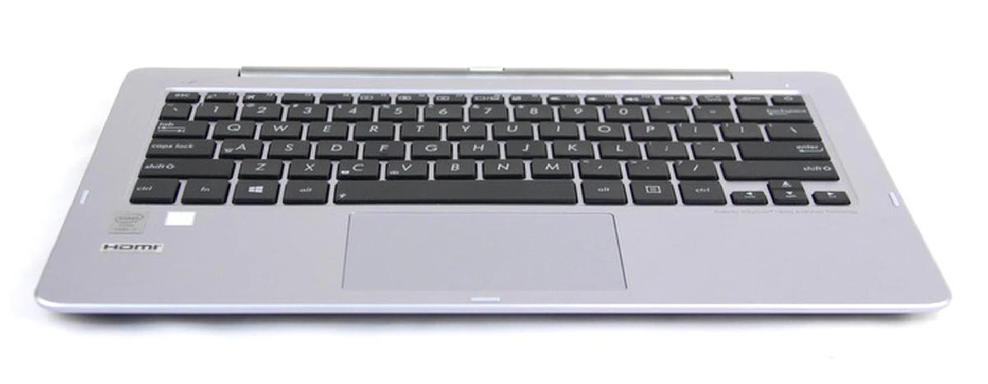 The keyboard dock of the Trio has all the components an Ultrabook has. 