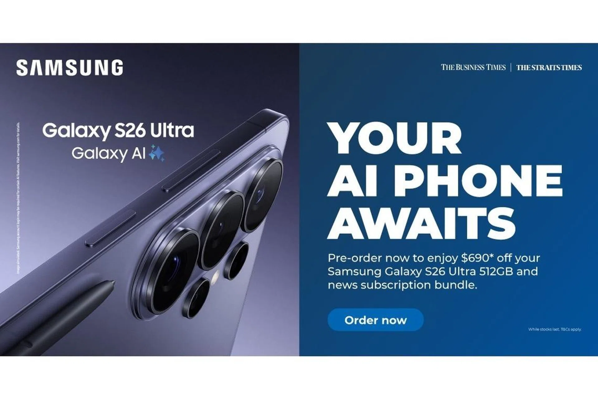 Samsung Galaxy S26 Ultra with SPH news sub offer