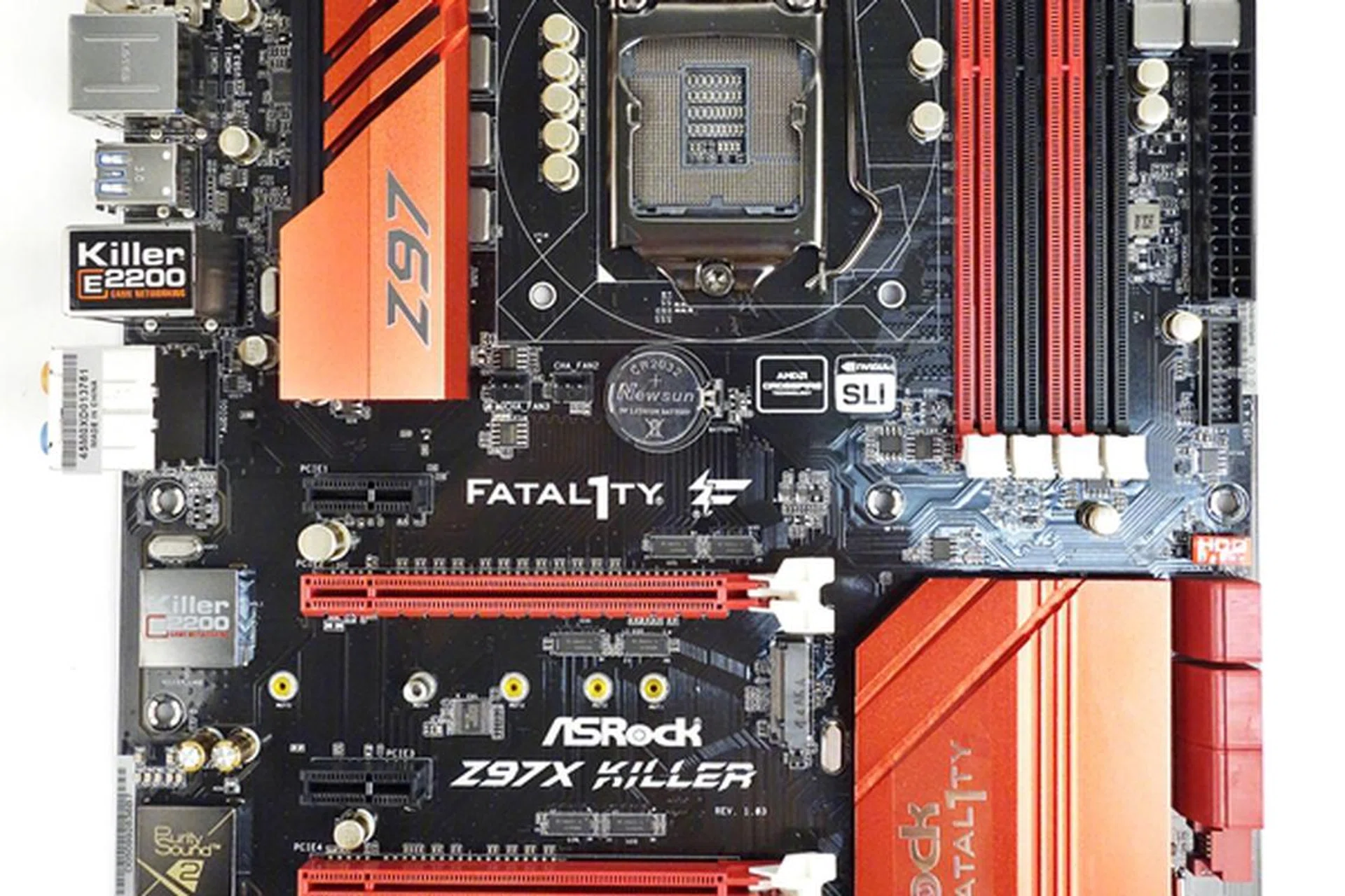 The ASRock Fatal1ty Z97X Killer has a slew of gaming-oriented features. In addition, it has interfaces that include a M.2 PCIe Gen2 socket, and a SATA Express connector.