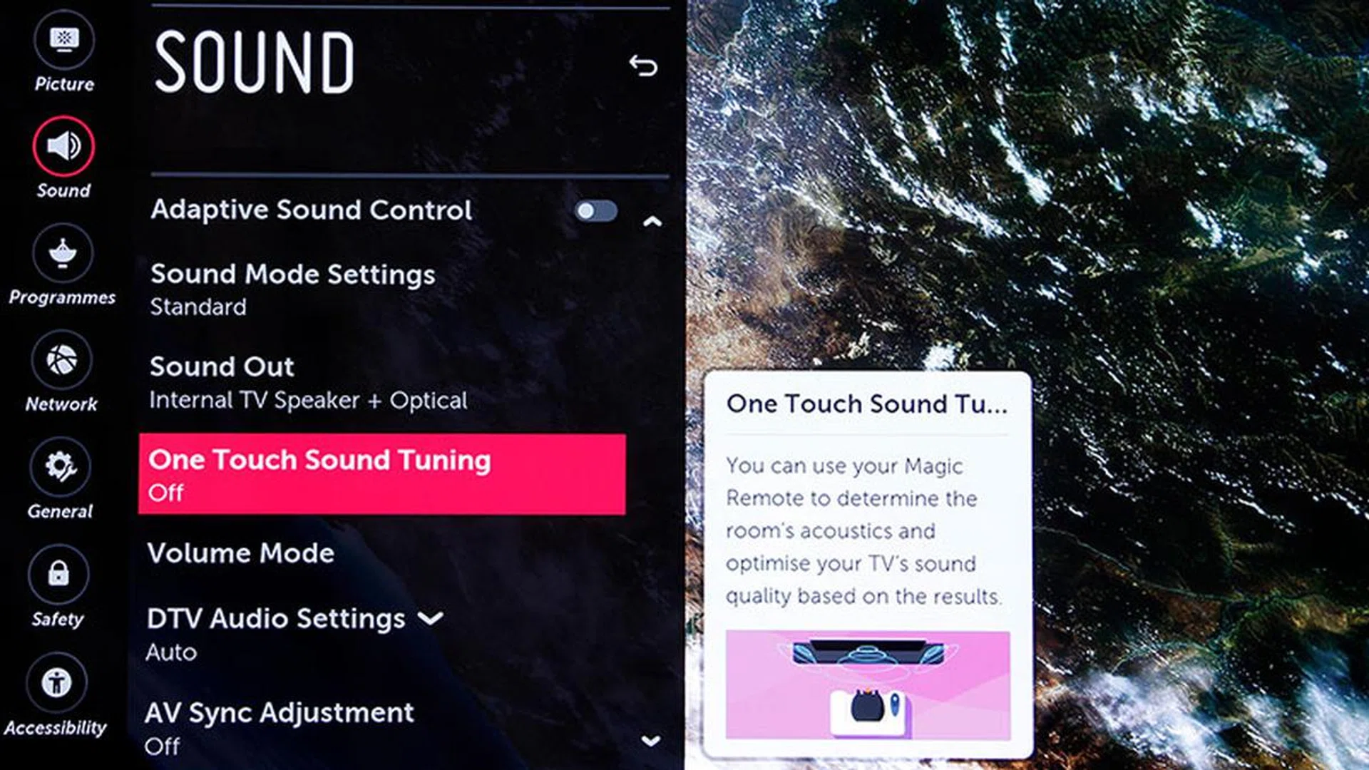 Bet you didn't know about this One Touch Sound Tuning feature, which basically attempts to calibrate the TV audio using the mic on the remote control.