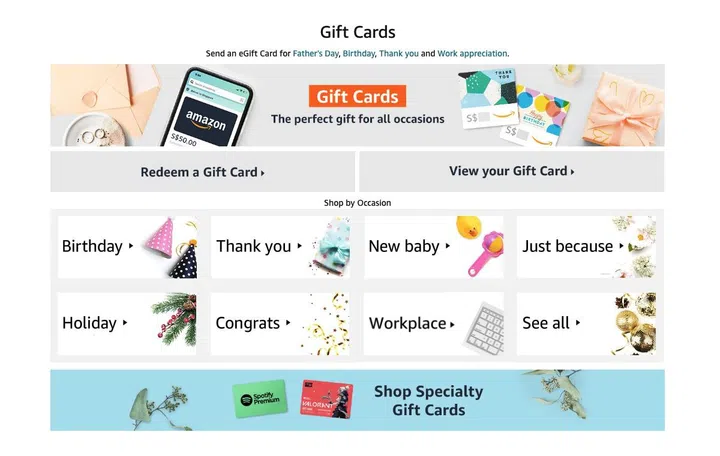 Buy Amazon gift cards for loved ones and make their shopping easier. 