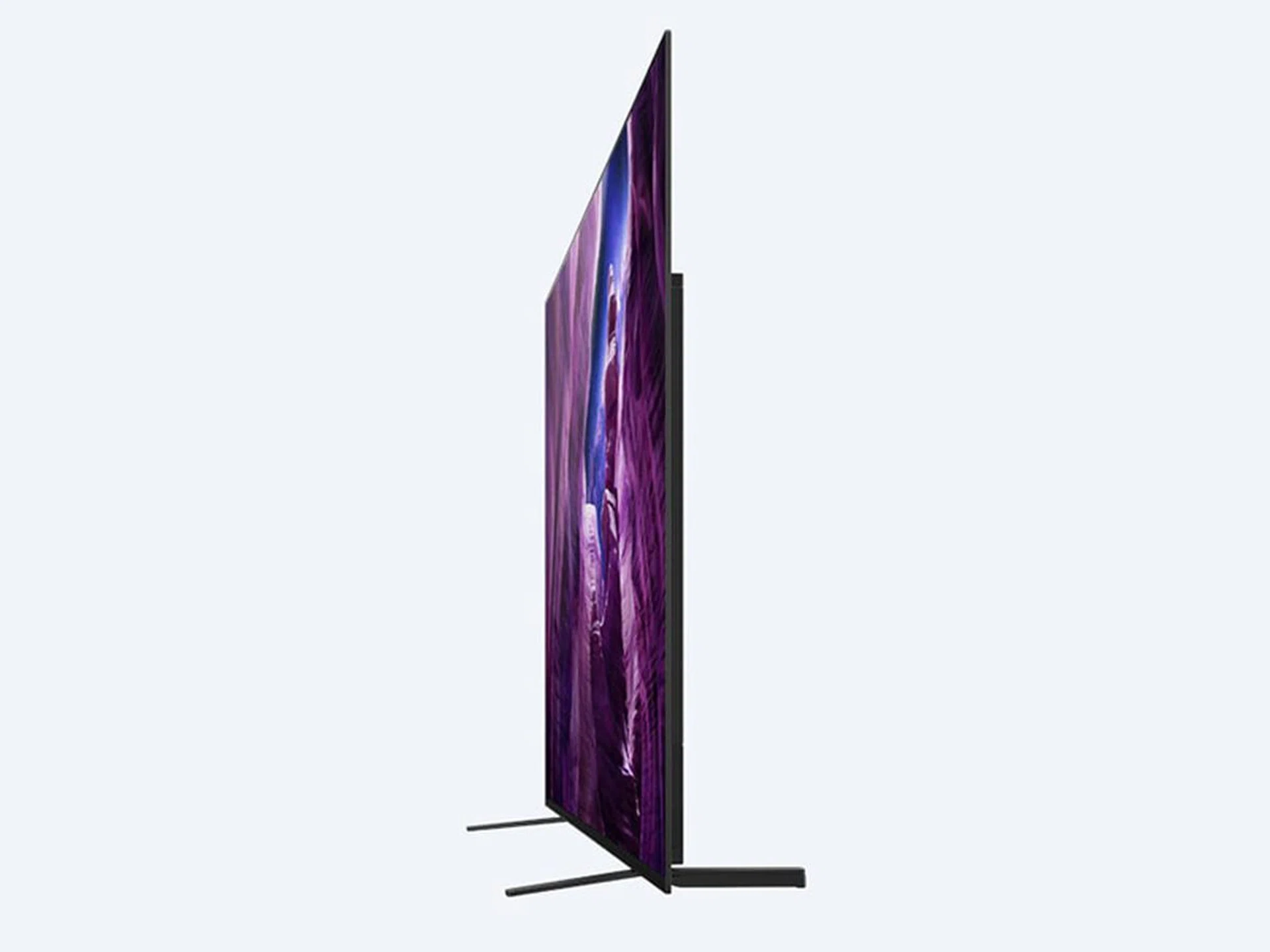 Your cabinet needs a depth of at least 33cm because the TV's feet protrude quite a bit both front and back. (Image: Sony.)