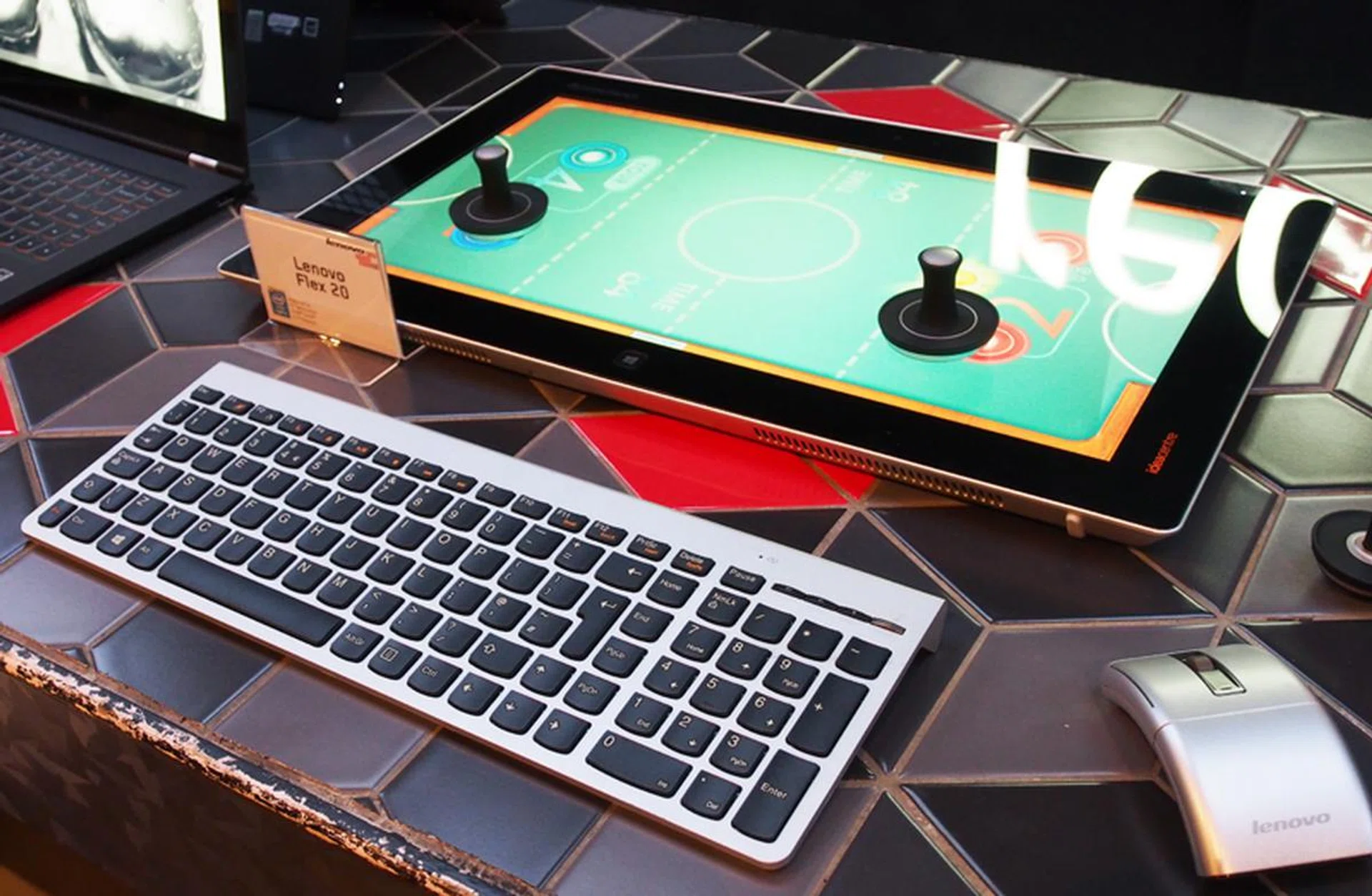 Like Lenovo's 27-inch Horizon AIO, the Flex 20 can be converted into table mode for fun multiplayer games like air hockey.
