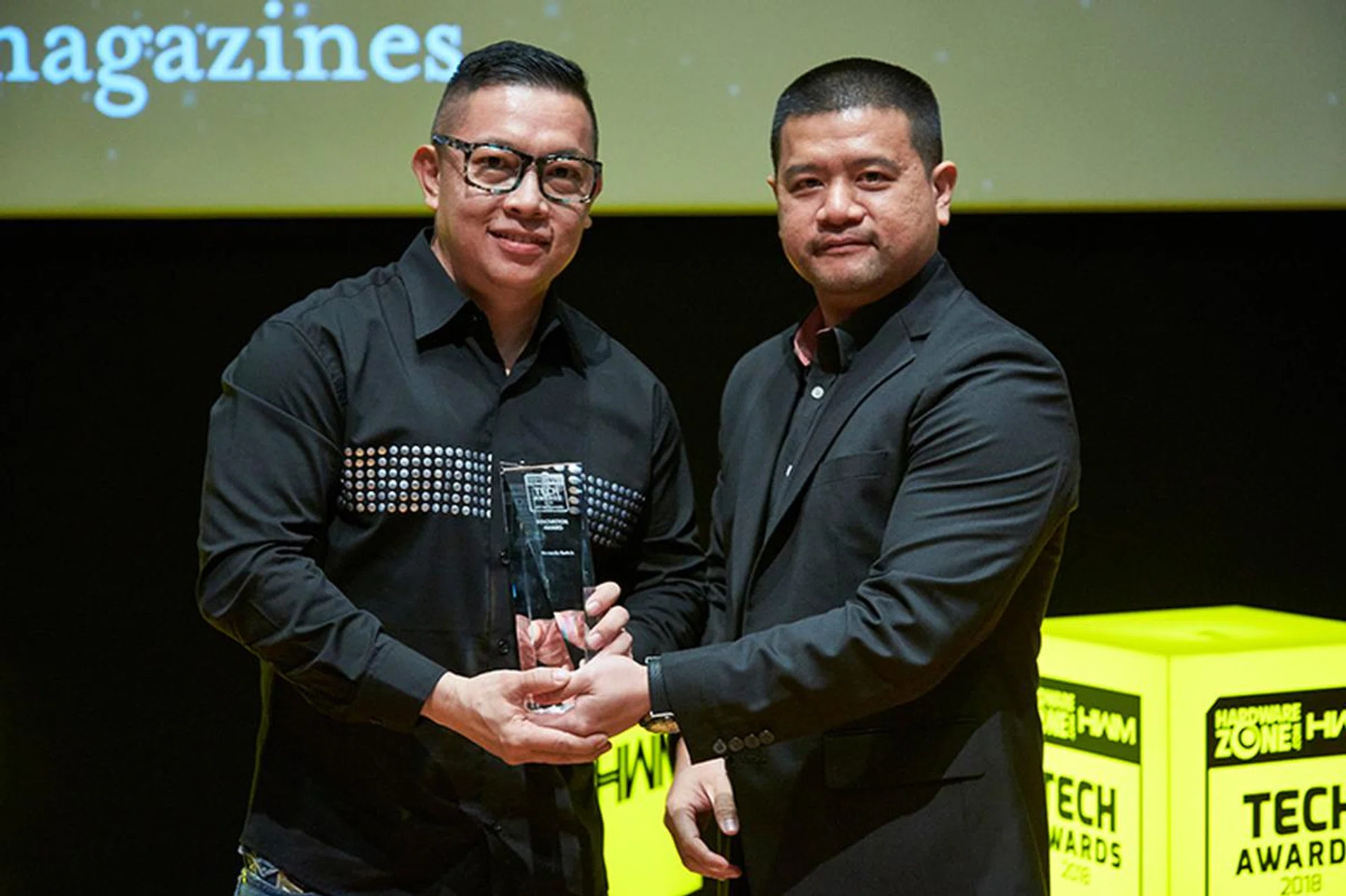 Nintendo picks up an Innovation award for its Switch console. Accepting the award here is Mr. Craig Soo from Maxsoft, which is the official distributor for Nintendo in this region.