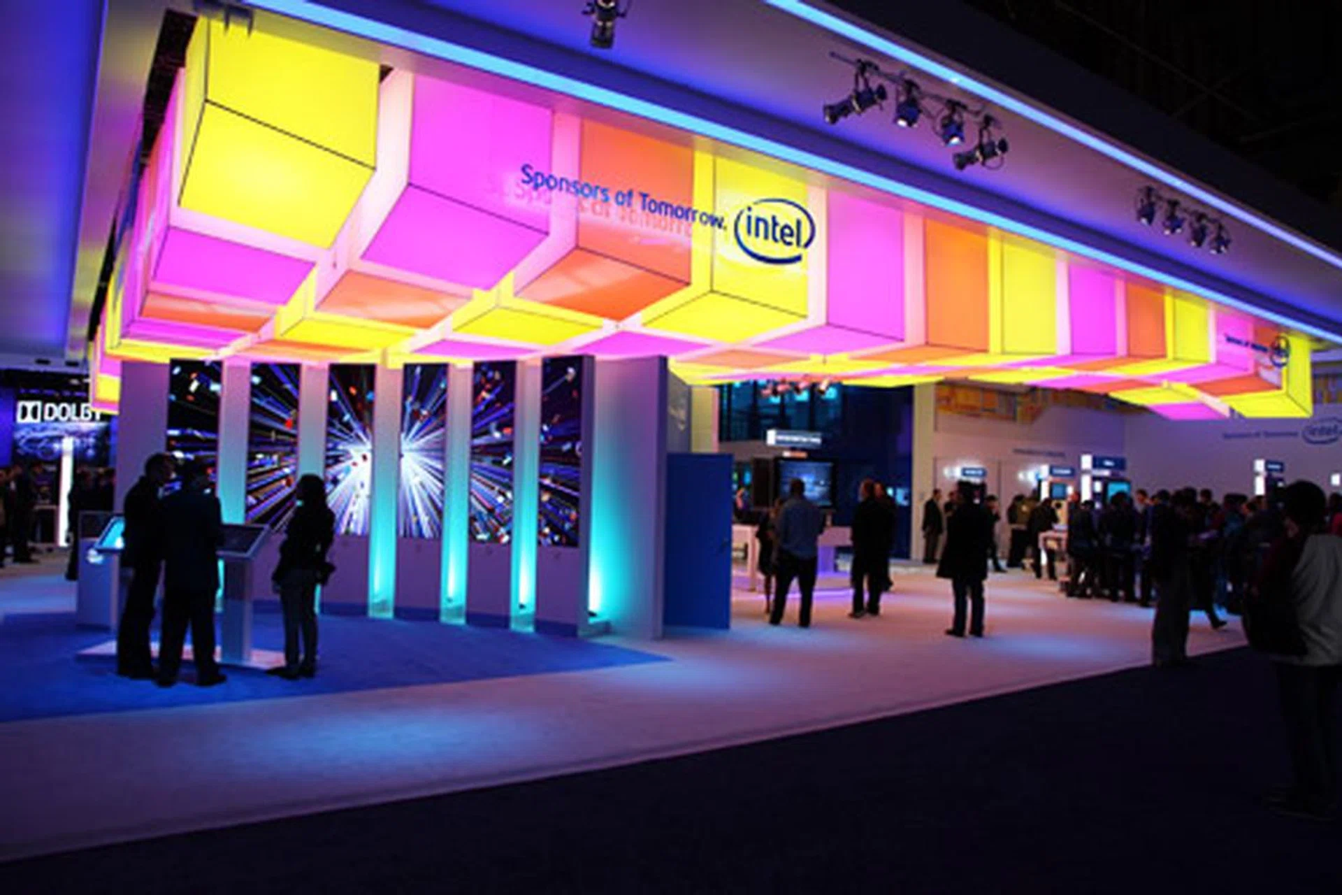 Intel's booth - colorful as ever.