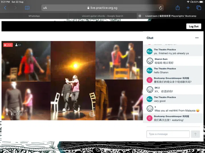 The recent streaming of the Playwrights' Bootcamp. (Image source: Creative)