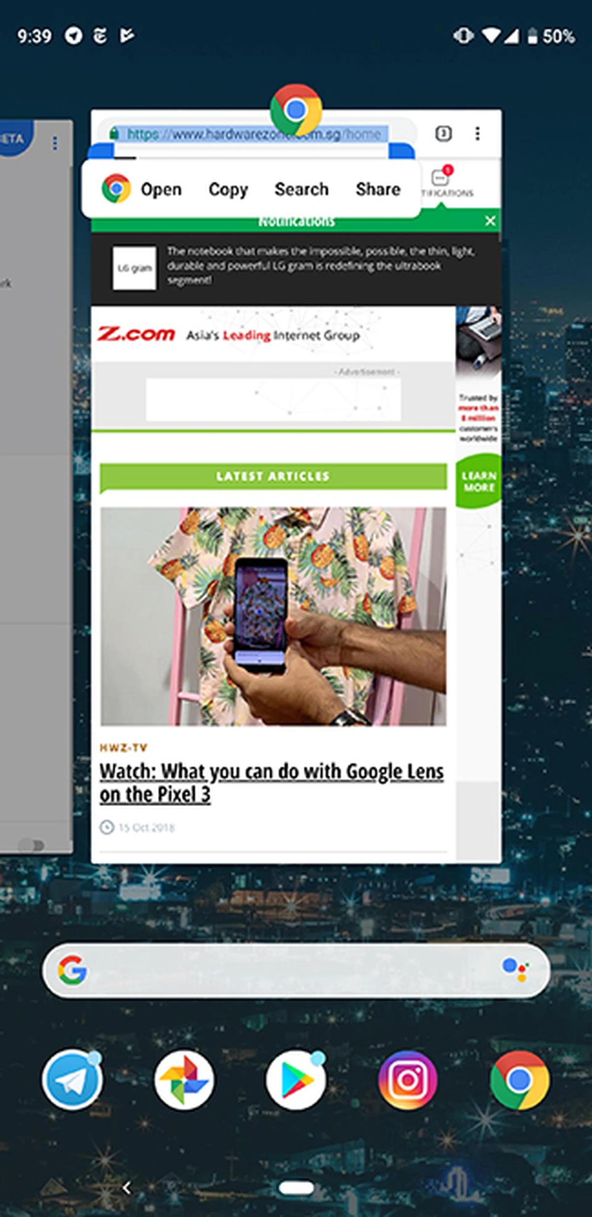 You can copy text directly from the app window in Overview. 