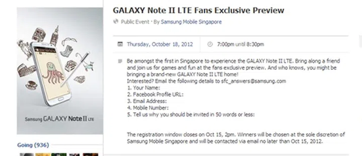 Image source: Samsung Mobile Singapore Facebook Page