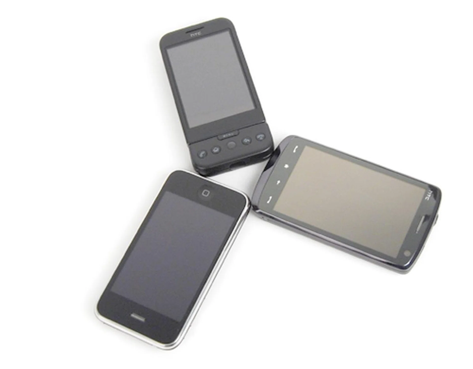 Clockwise from bottom left: iPhone 3G, HTC Dream and the HTC Touch HD. We'll be looking at the touch screen features of these devices very soon in our upcoming ZoneOut video, so stay tuned!