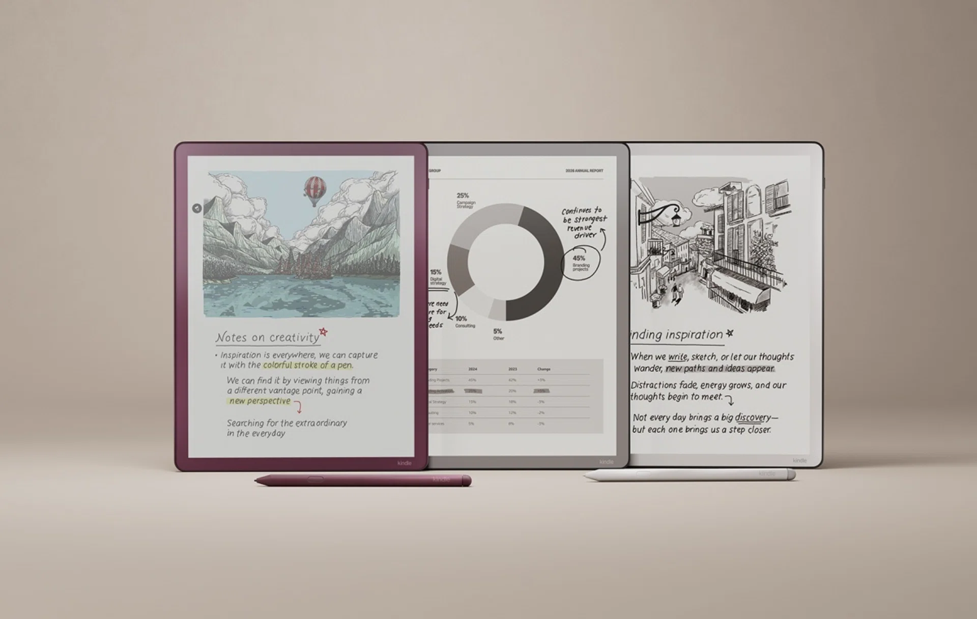 Amazon’s new lineup of Kindle Scribes.