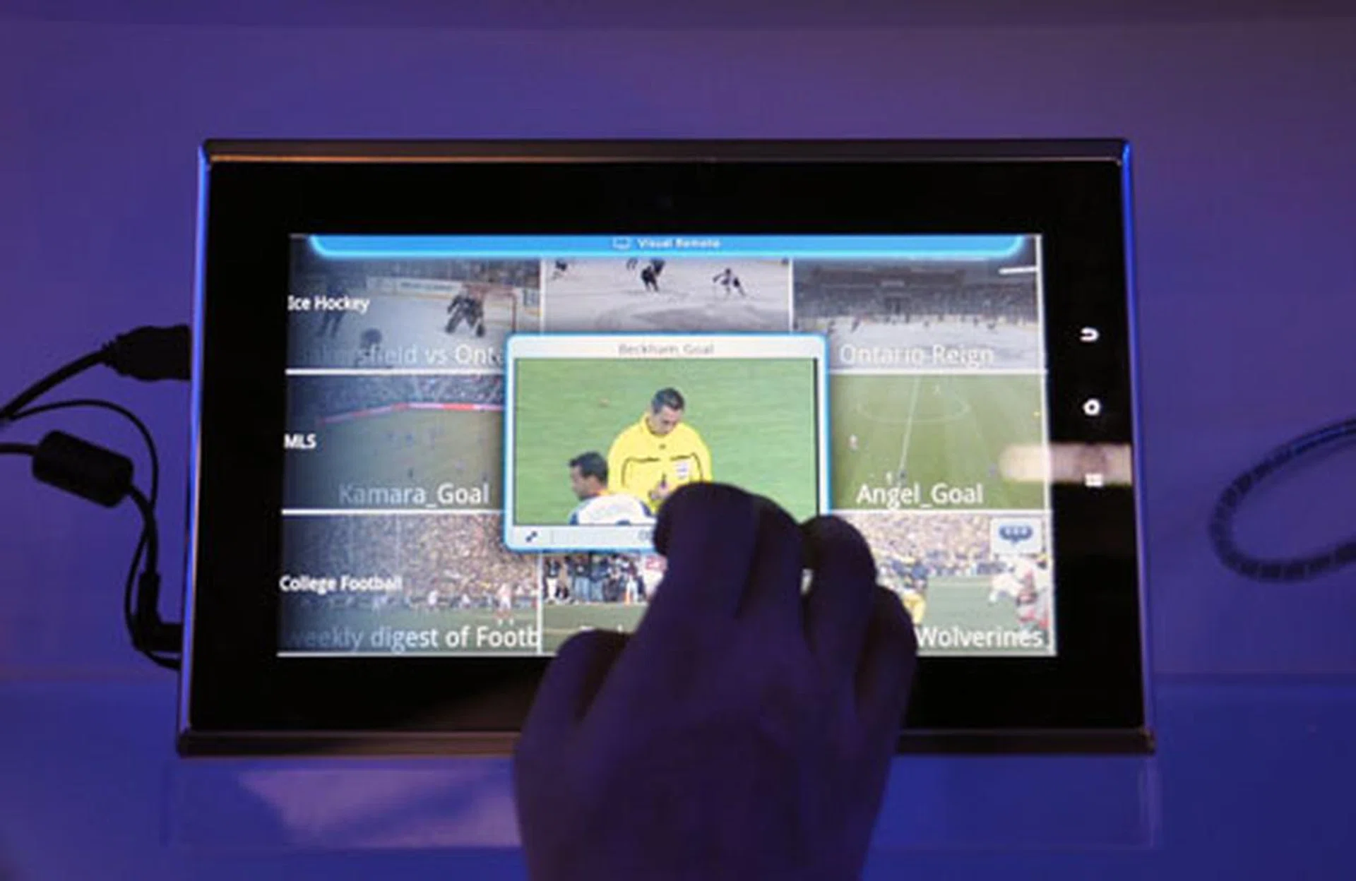 One of the more crowded parts of the booth was the section where Panasonic was showing off a Veira tablet. The cool thing about this tablet is the ability to control your TV sets and changing channels by just flicking the video channel in your tablet upwards to your TV set.