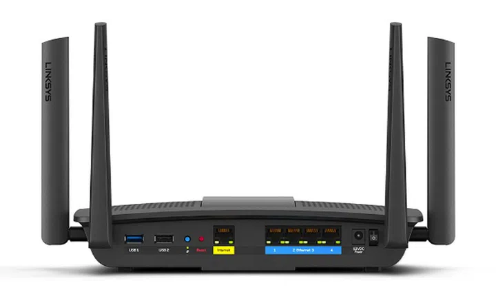 The ports of the Linksys EA8100 router.