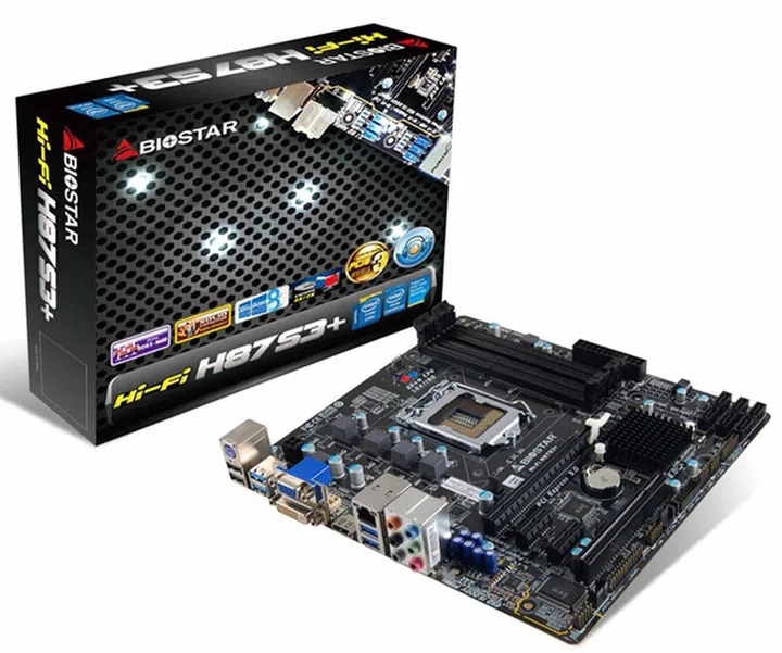 The Biostar Hi-Fi H87S3+ Ver. 6.x motherboard features the Intel H87 chipset. (Image Source: Biostar)
