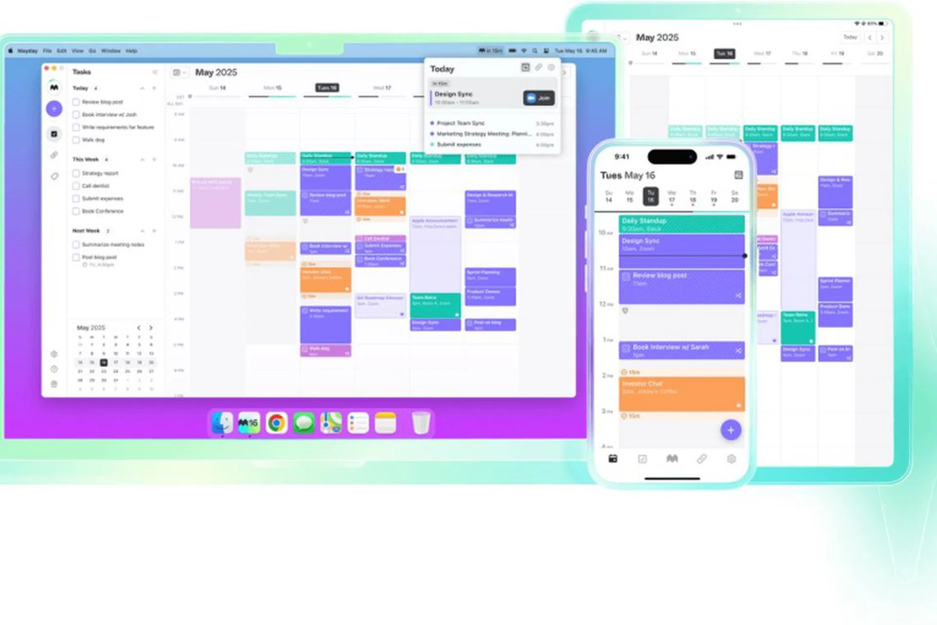 Mayday positioned its Calendar app as "your AI scheduling co-pilot". Photo: Mayday