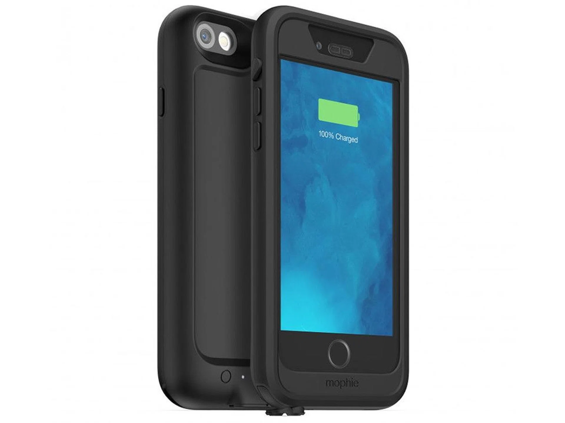 The Mophie juice pack H2Pro comes only in black locally with a front frame and a back frame. (Image source: Mophie.)