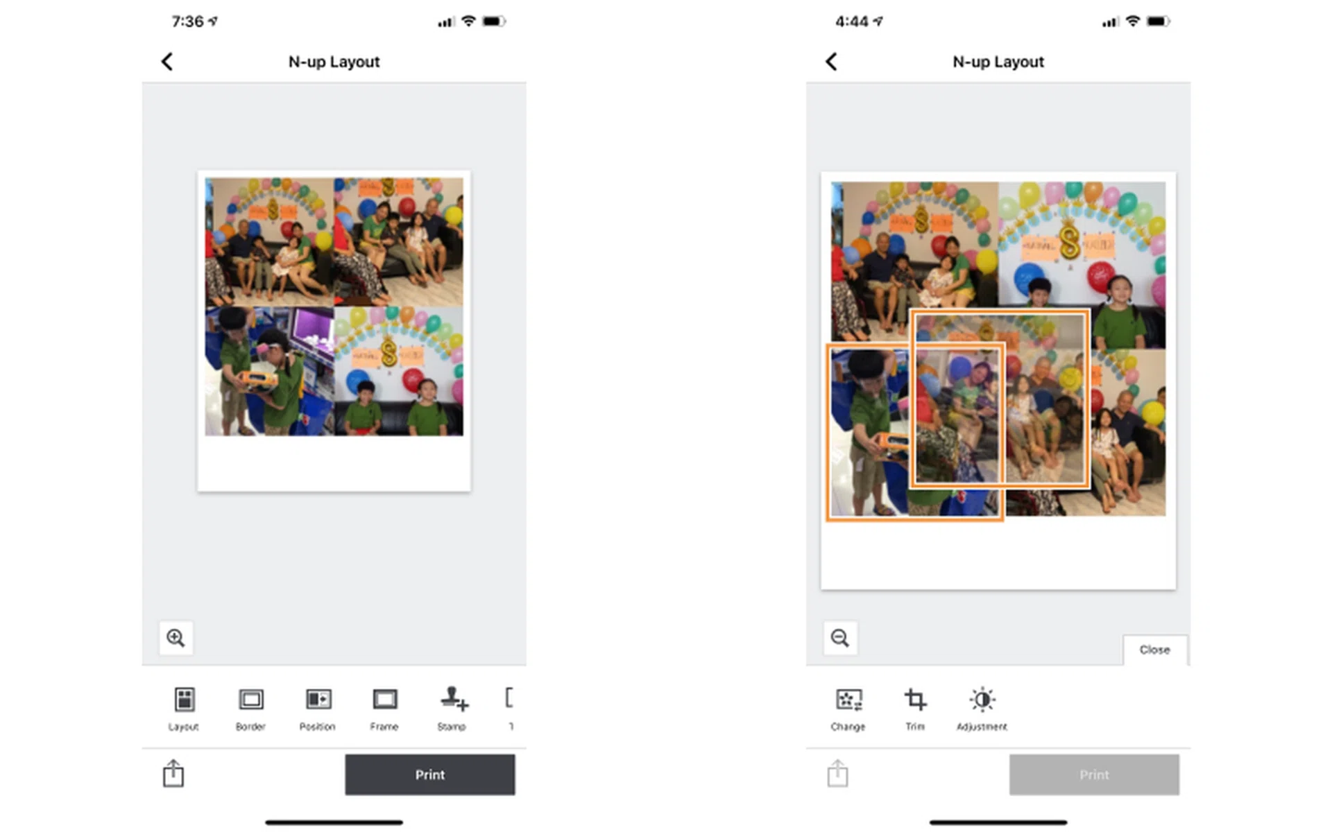 You can also move the pictures you've chosen for the collage around