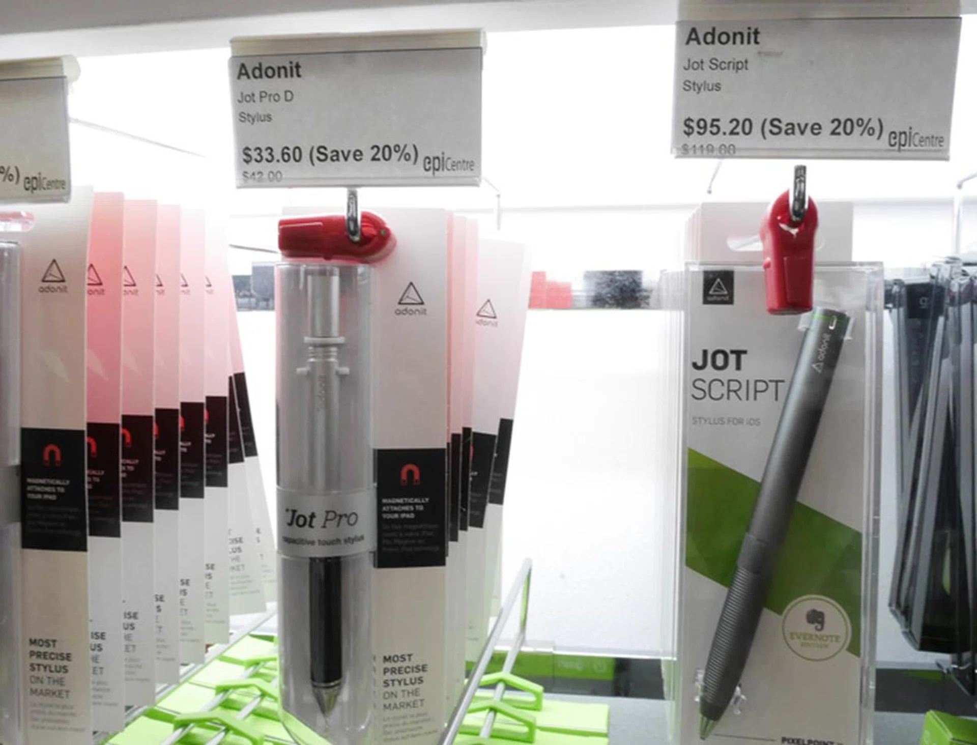 If you prefer to scribble your notes rather than typing them, a stylus would be a good tool. The Adonit Jot Pro D and Jot Script (for use with productivity apps Evernote and Penultimate) are at 20% off.