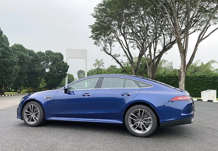 Parking the AMG GT 53 4-Door can be a little problematic because it's over 5 metres long.