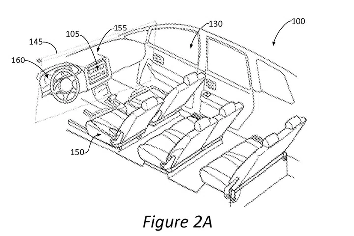 When the vehicle is under control of a human driver, the entertainment system's screen will be kept away.