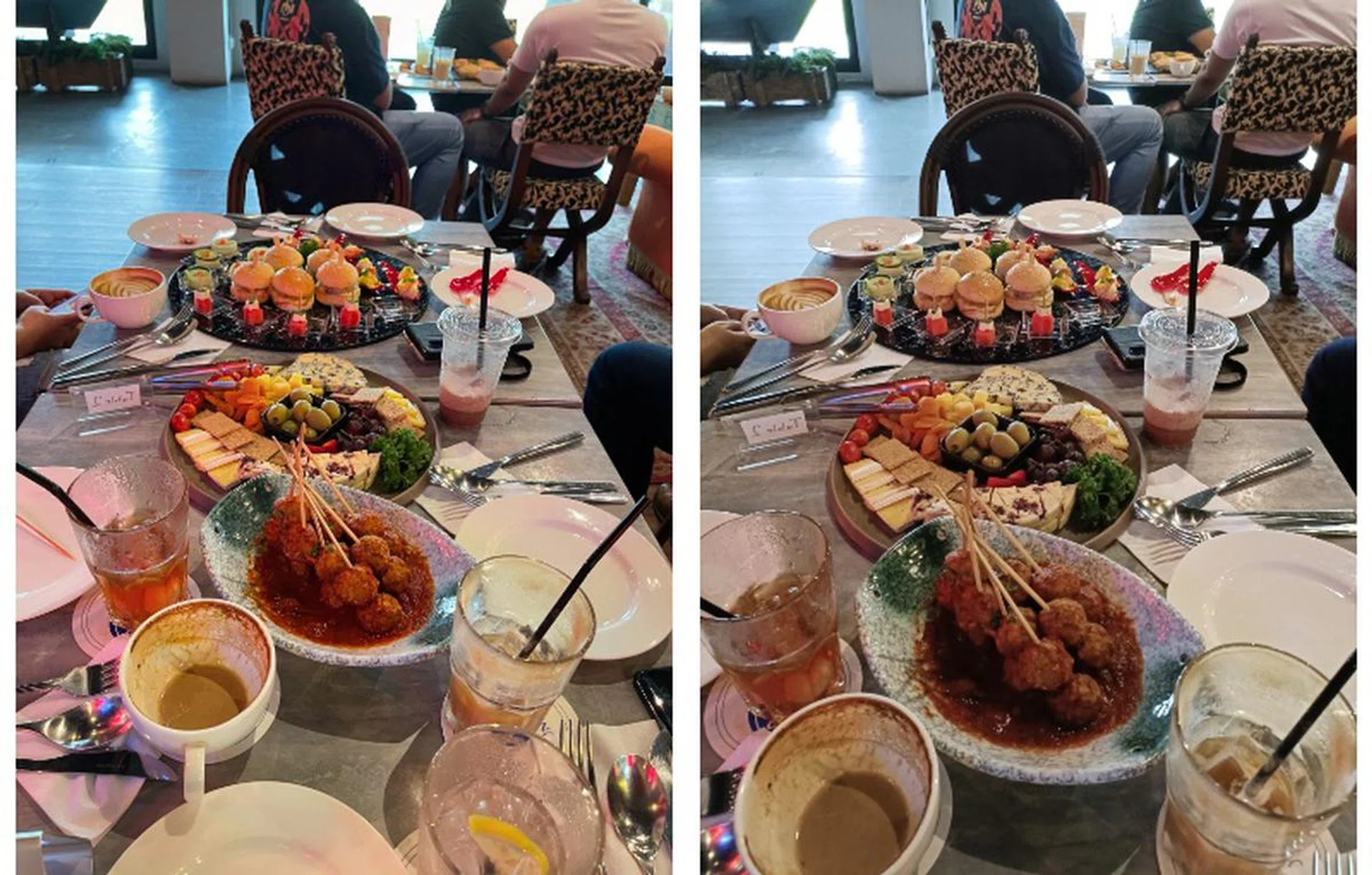 iPhone 12 Pro Max on the left. Pictures were taken using the main rear cameras with settings at default. 