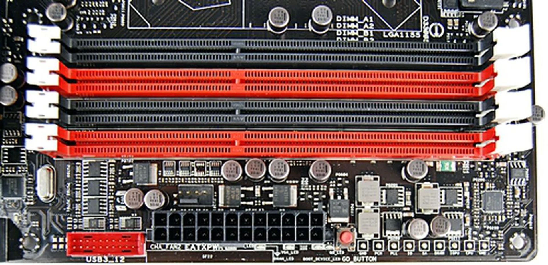 For single channel operation, the top black DIMM slot is to be populated first. Given the current prices of RAM modules, it shouldn't be hard to populate all four slots for maximum dual-channel memory operation effectiveness.