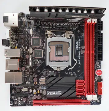 The ASUS Maximus VI Impact mini-ITX motherboard boasts of features that are typical of high-end Intel Z87 boards. From its digital 8 + 2 phase power delivery system to support for high-speed OC memory modules, this board also supports add-on cards for high-fidelity audio, as well as wireless-AC connectivity.