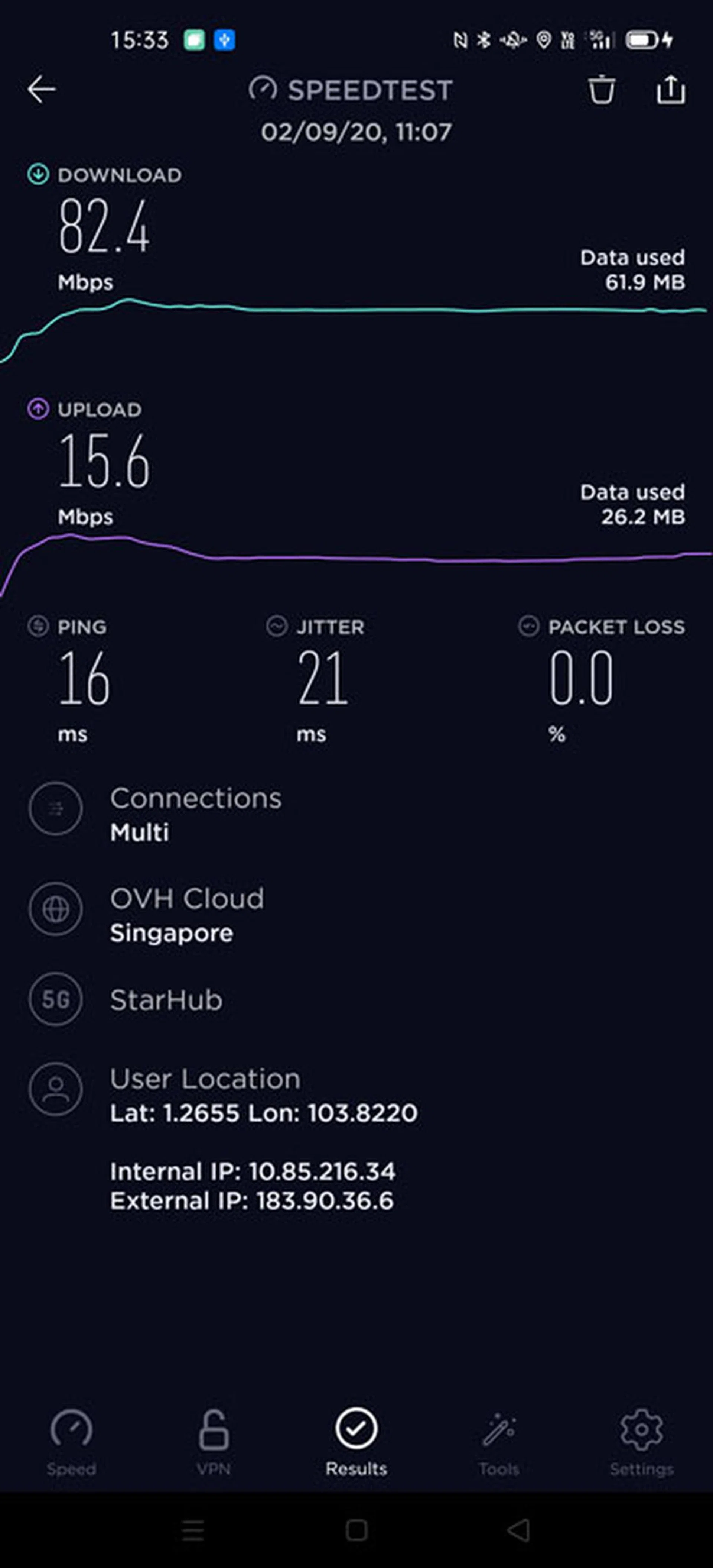 StarHub 5G Test 1