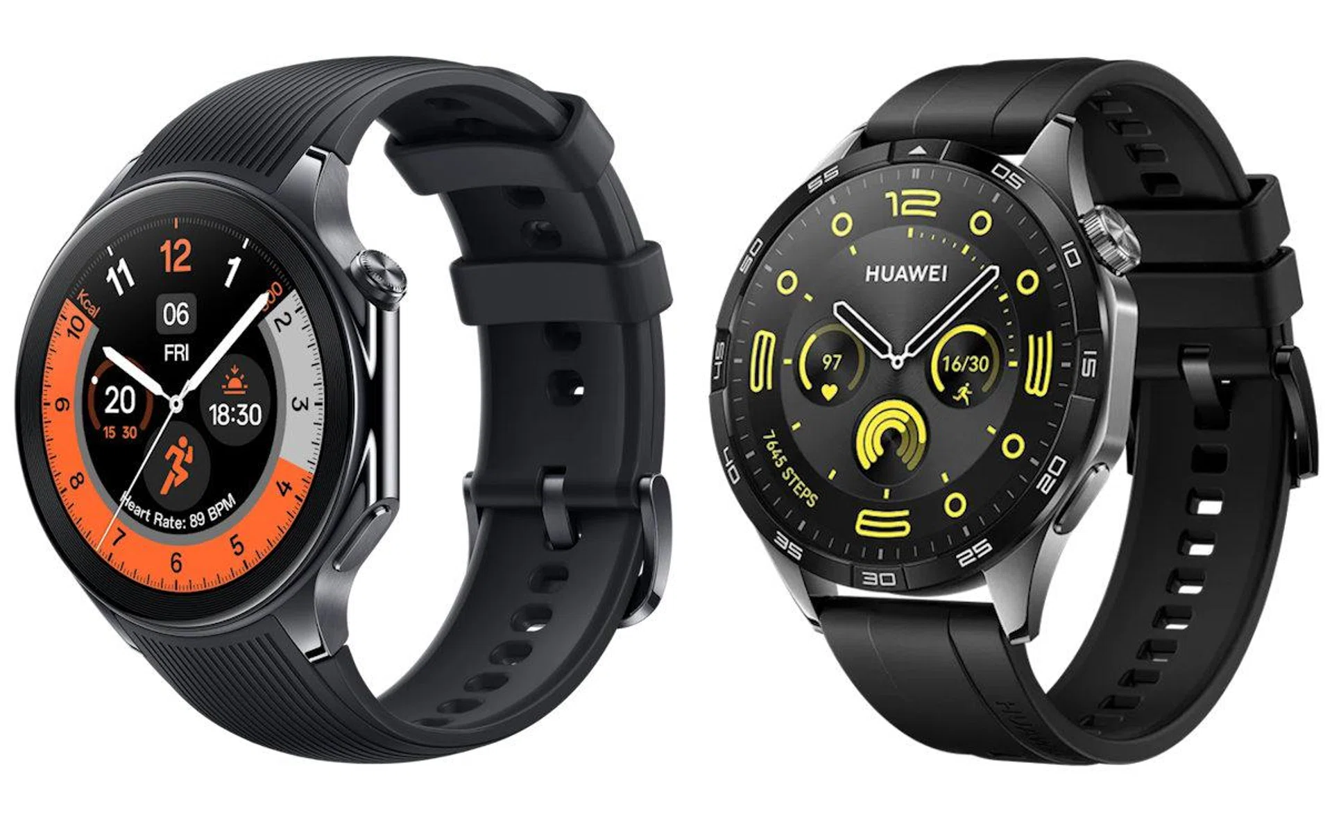 The Oppo Watch X on the left look surprisingly similar to the Huawei Watch GT 4 on the right.