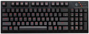 The TK integrates a numpad block, 7 easy-access multimedia shortcut keys, a Windows lock key (F12), and a Fn lock key.