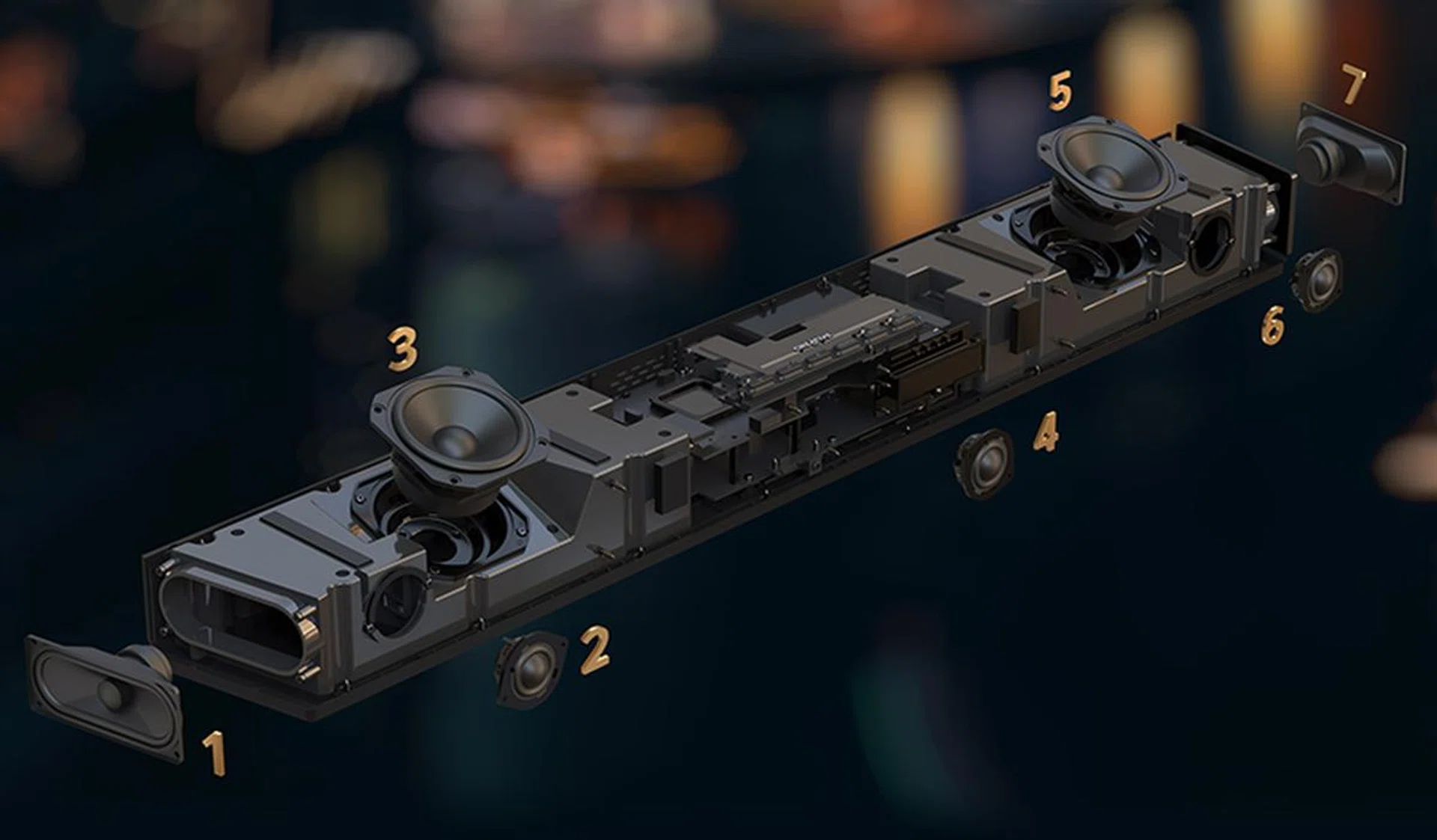 This Creative graphic shows you where all seven drivers are placed.