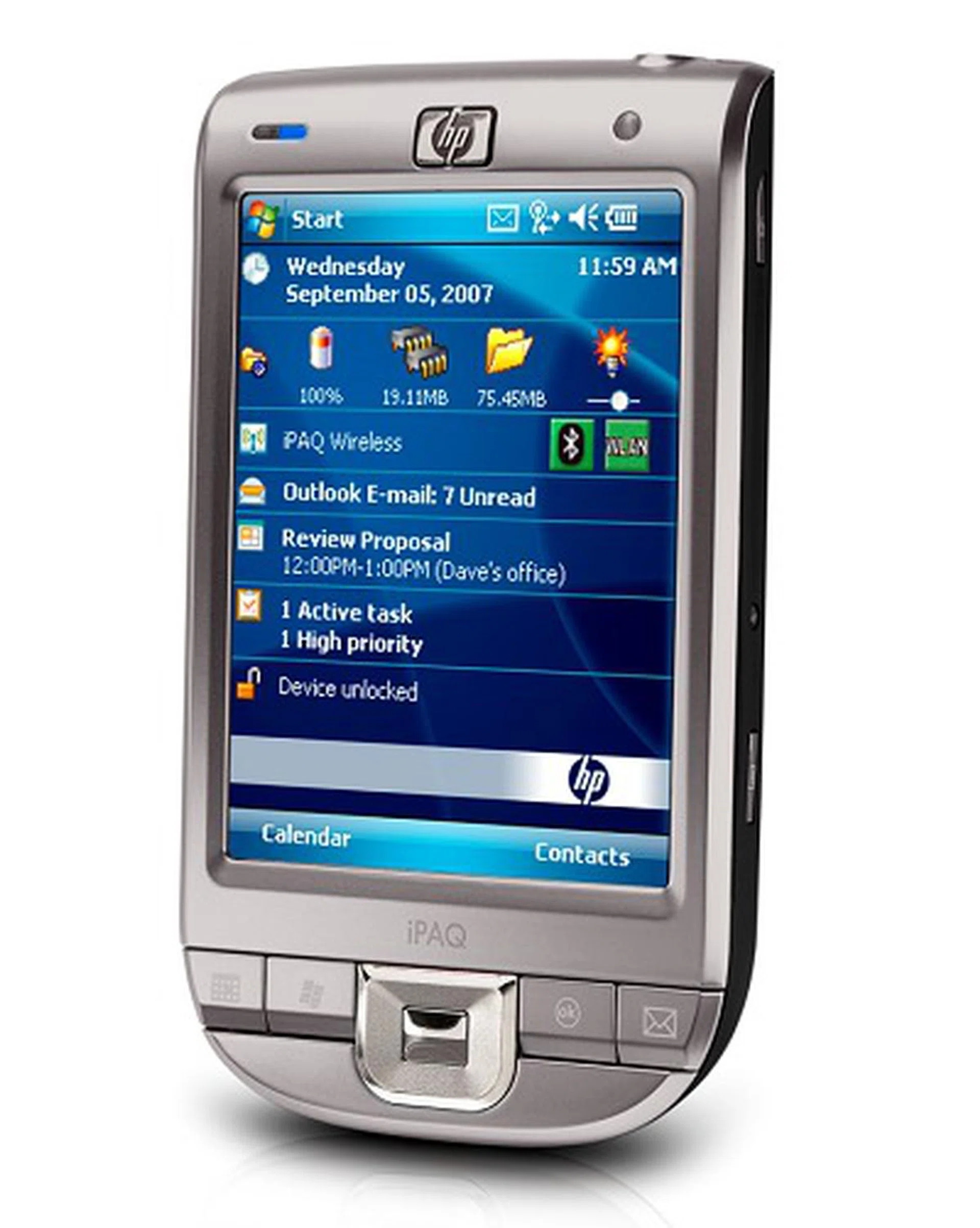  In a blast to the past, HP bring back something familiar with the iPAQ 112 Classic handheld, featuring a big 3.5-inch screen, simple synchronization with personal content on Windows Mobile 6 and Wi-Fi connectivity, making this sleek, affordable PDA at US$299 an ideal companion for personal productivity. This model does not have any phone capabilities.  