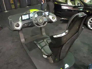 This is a mock-up of a driver's seat in a vehicle that features the NVIDIA Tegra 3 powering the display units.