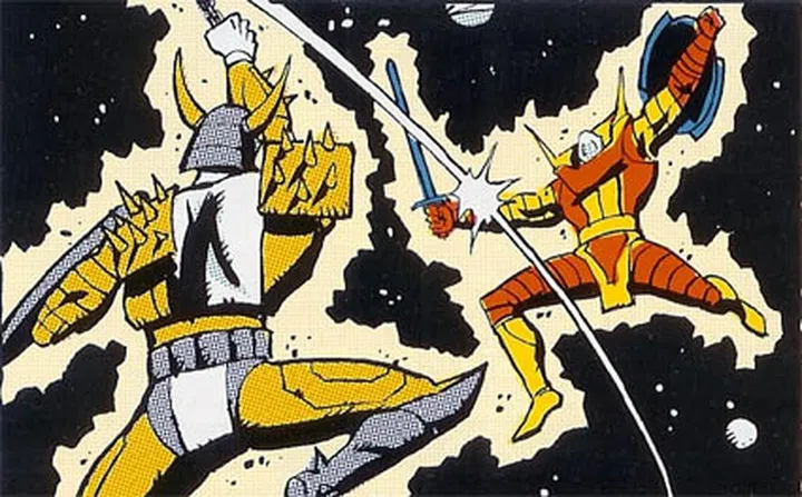 The guy on the right, who vaguely looks like Rodimus Prime, getting his ass kicked? Meet the granddaddy of all Transformers.